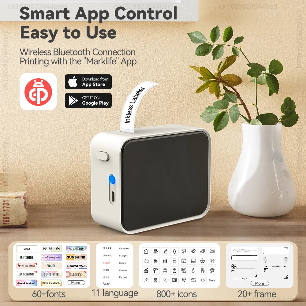 P15 Bluetooth Thermal Label Printer and Rolls