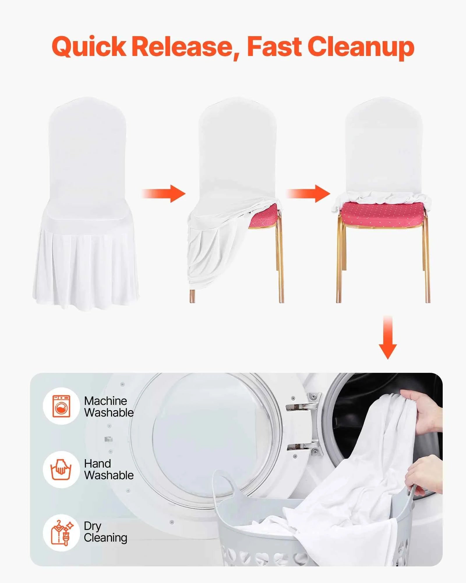 30 Pcs Stretch Chair Covers for Dining Banquet Wedding