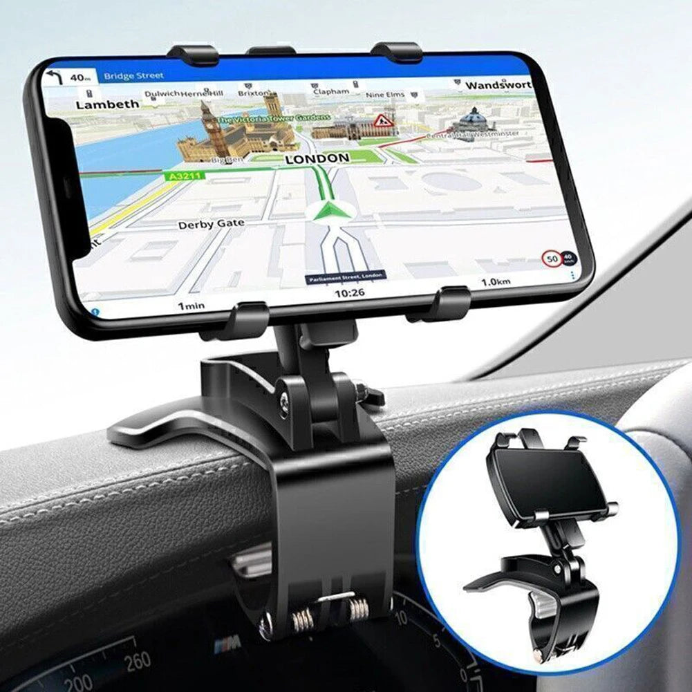 Rotatable Car Phone Holder for Dashboard, Mirror or Sun Visor