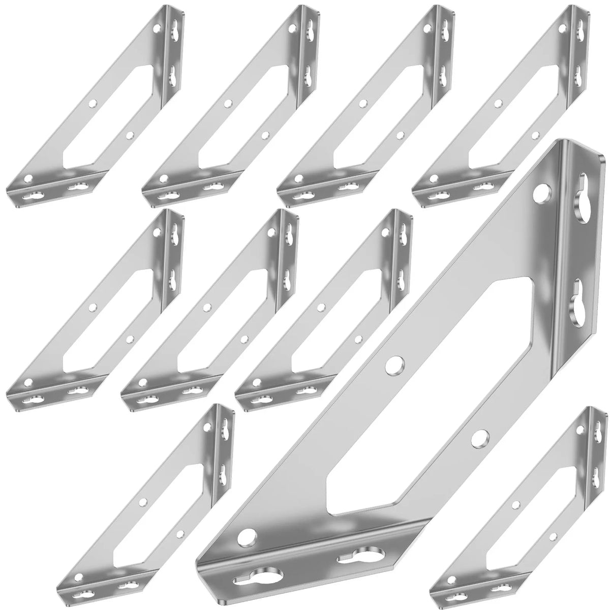 Connecteurs d’angle pour meubles en acier inoxydable, lot de 10