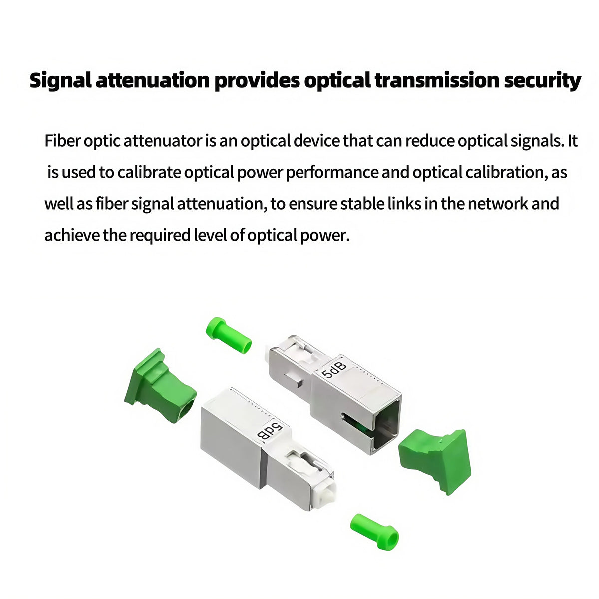 SC/APC-fiberattenuator - flere dB-muligheder