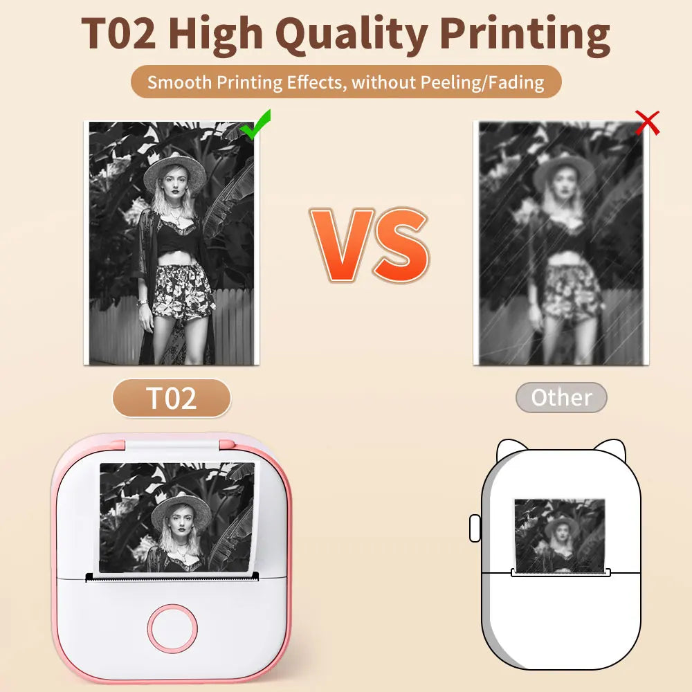 Mini drukarka termiczna Bluetooth Phomemo T02, 53 mm