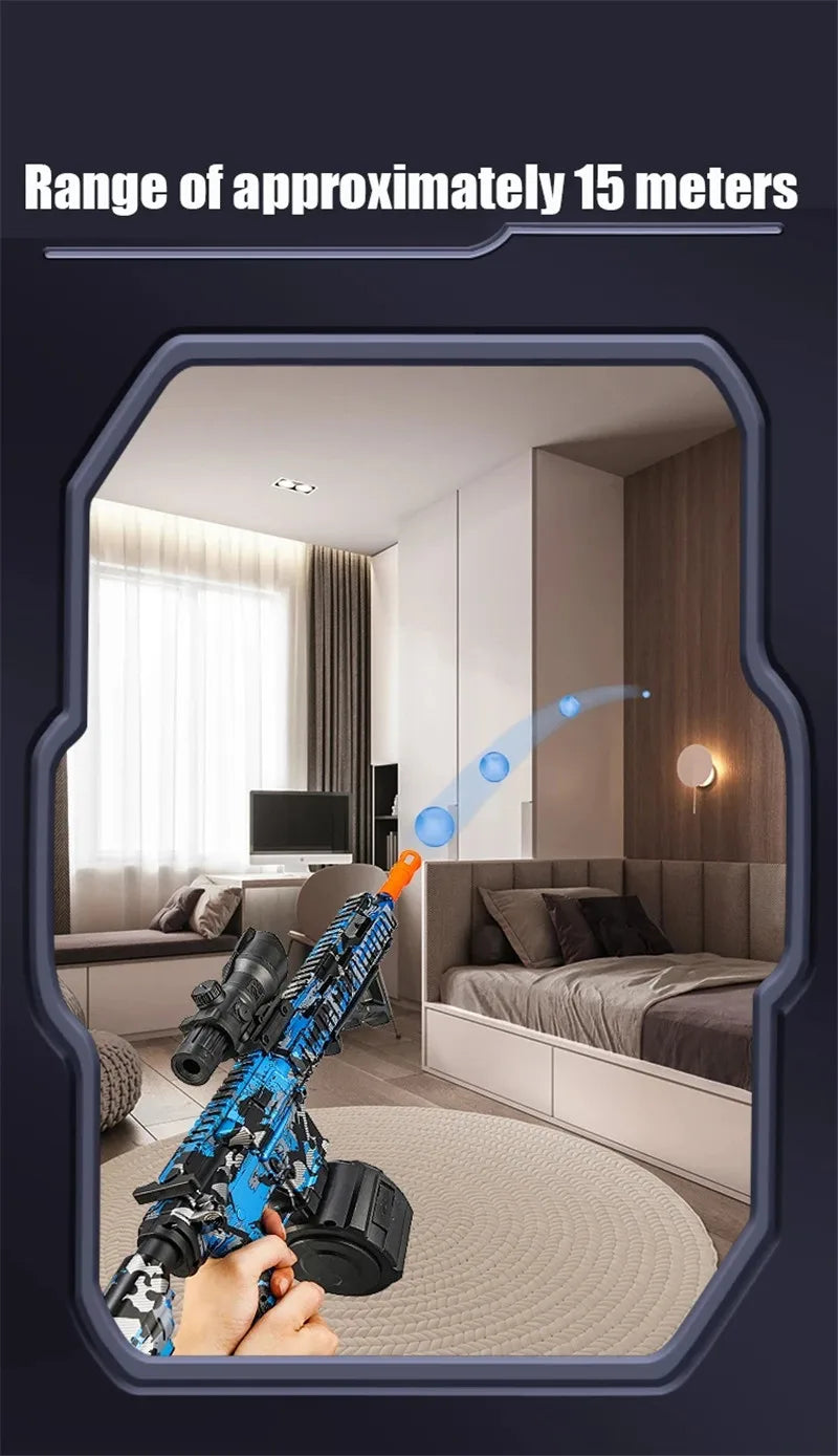 M416 Toy Gun 7.4V High-speed Burst Gel Ball With Orange Plug And Double Magazine For Outdoor Interactive Parent-child Games. 