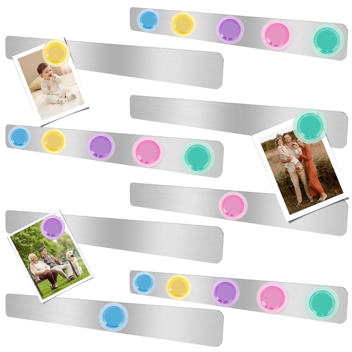 Magnetic Memo Strips, 8 Bars and 20 Magnets