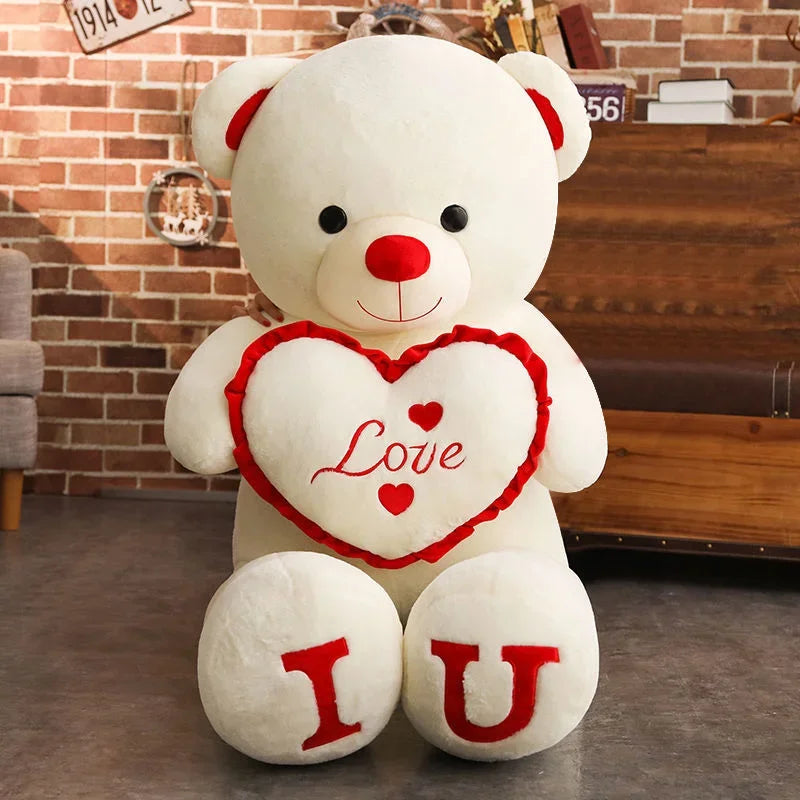 80/100Cm Big LOVE Plush Toy Bear Giant Stuffed Animals Birthday Gifts Soft Pillow Dolls Grilfriend Girls Wife kids Children 