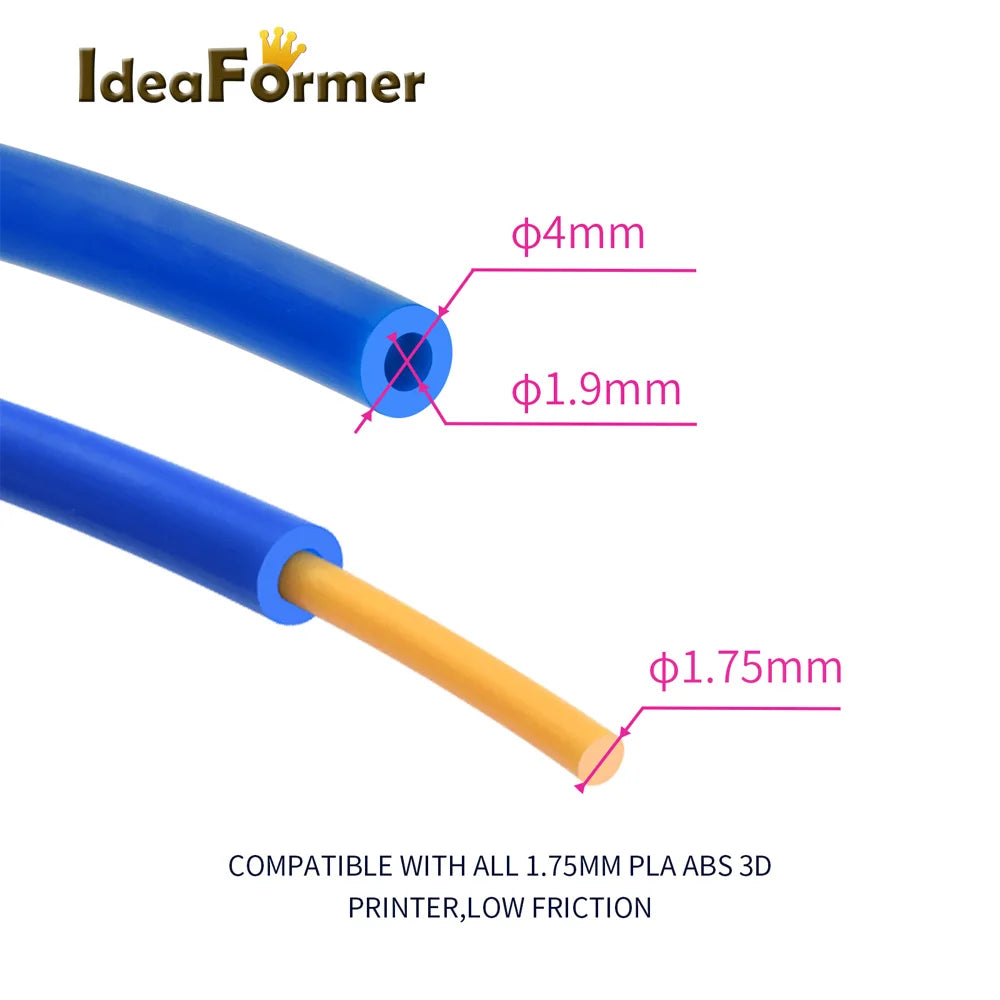 PTFE Bowden-rør og koblingssett for 1.75 mm filament