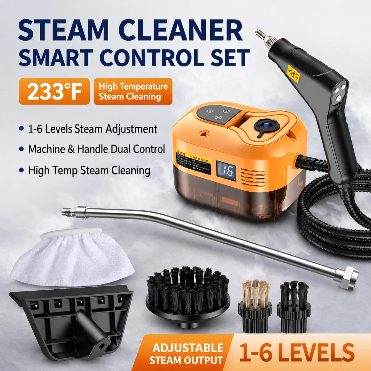 Handheld High Pressure Steam Cleaner for Kitchen, Car, Sofa, Window, Tile, Mirror