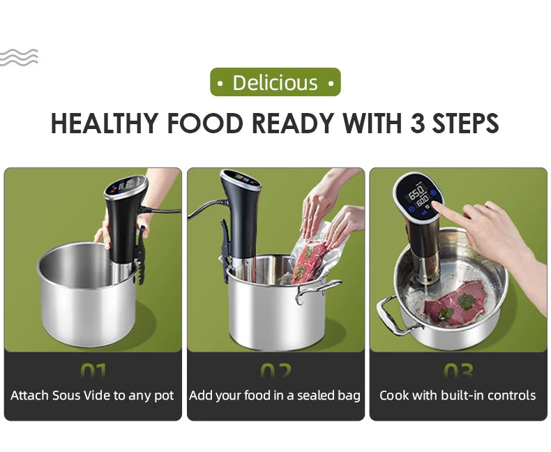 Sous Vide Immersion Circulator 1100W Precision Cooker IPX7 Waterproof