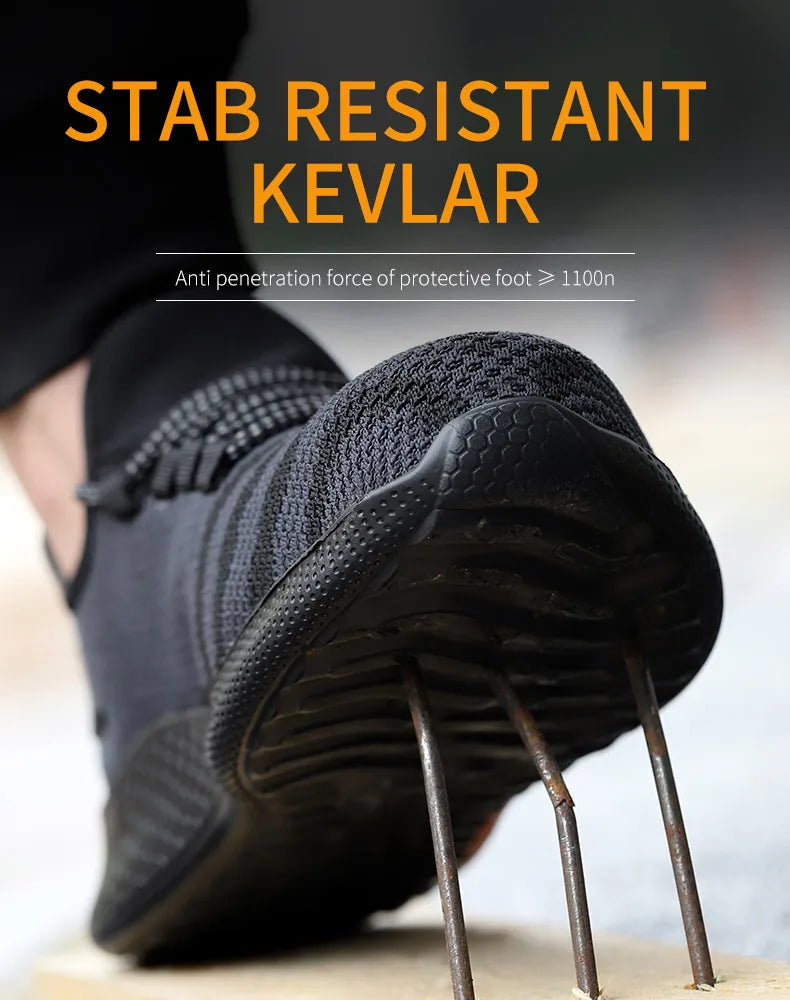 Men Work Safety Shoes Anti-puncture Working Sneakers Male Indestructible Work Shoes Men Boots Lightweight Men Shoes Safety Boots 