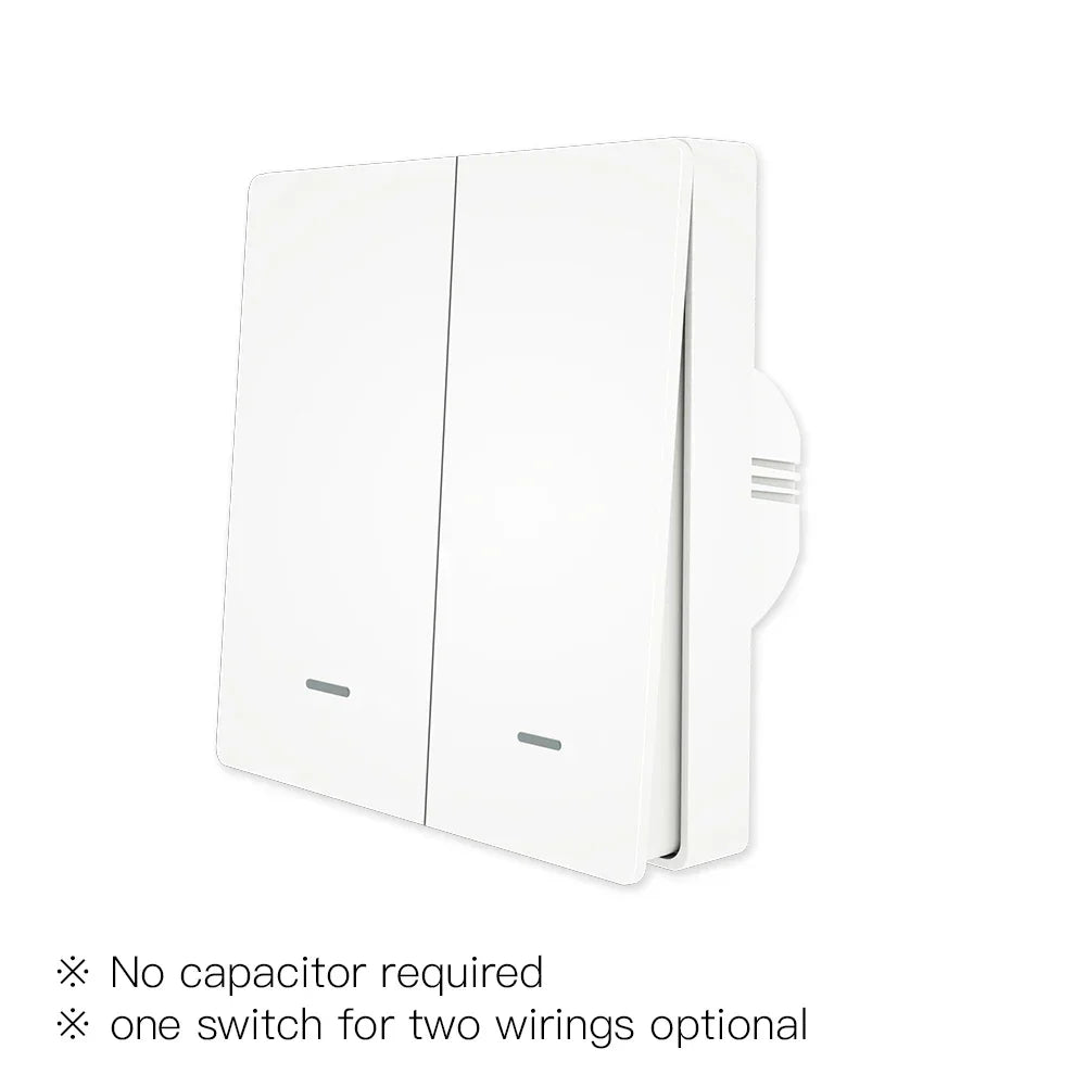 MOES Tuya ZigBee Smart Light Switch No Neutral Wire No Capacitor Needed Smart Life 2/3 Way Works with Alexa Google Home 2mqtt