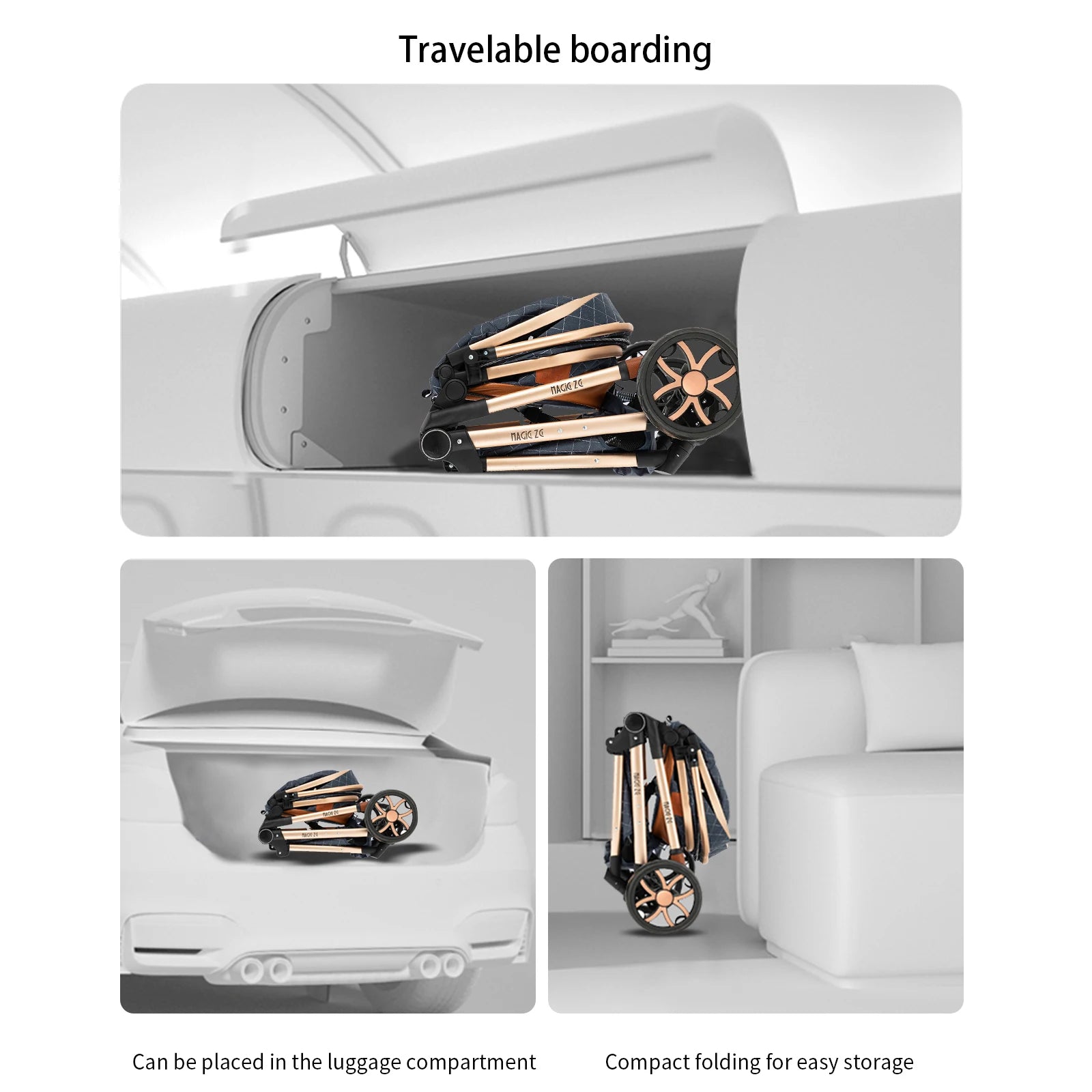 Sistema da viaggio 3-in-1 per passeggino e carrozzina per bambini