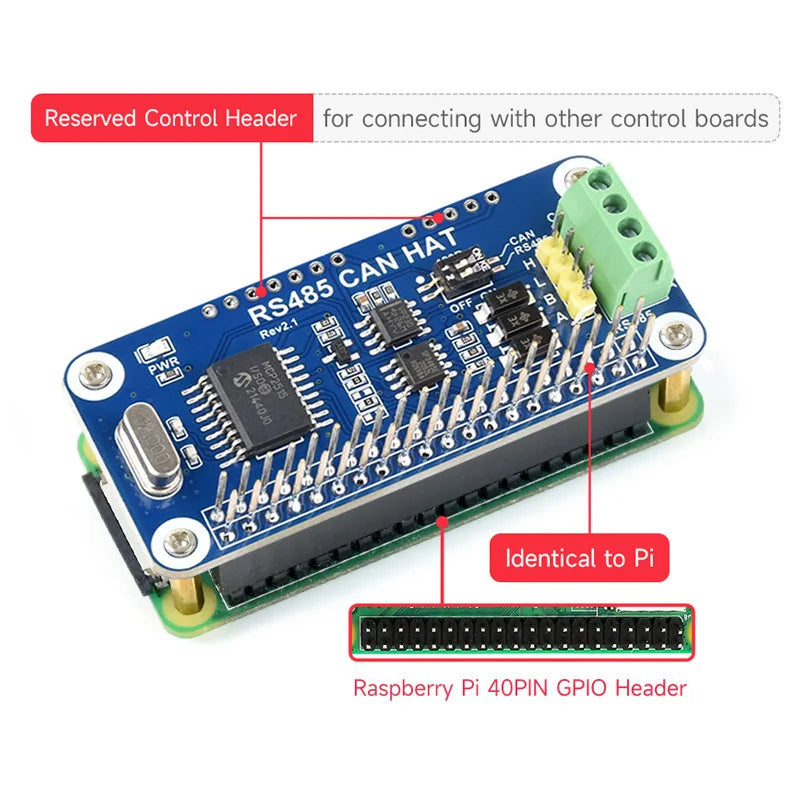 Raspberry Pi RS485- og CAN-HAT med MCP2515