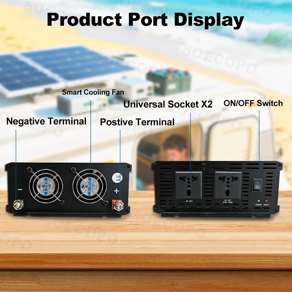 30000W Peak Solar Power Inverter 12V–72V to 110V/220V AC