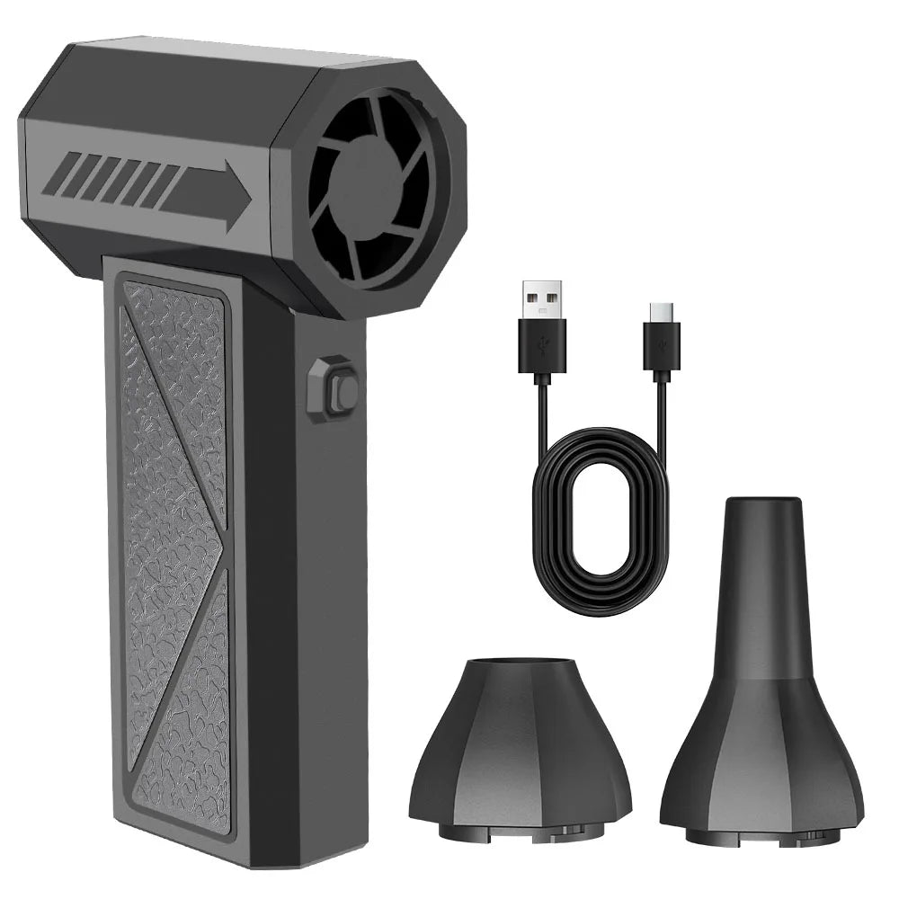 Type-C Charging Car Fan Cleaning Blower Tool 130000RPM Turbo Jet Fan 5 Outlet Nozzles Blowing Snow Electric Air Duster Portable 