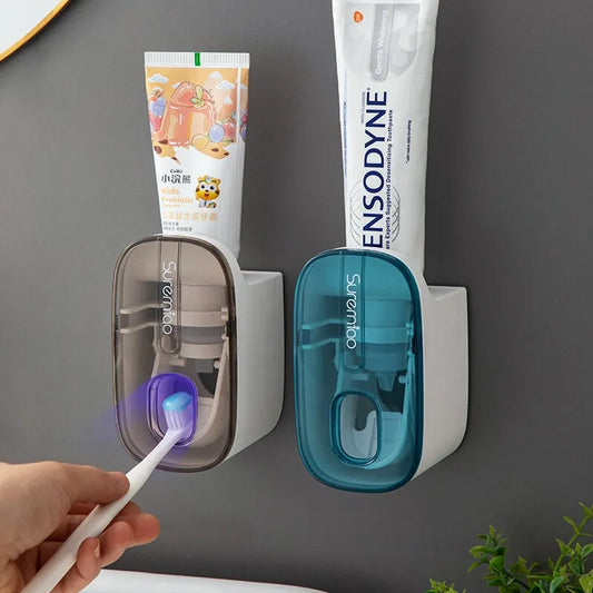 1 PCS Automatic Toothpaste Dispenser Bathroom Accessories Wall Mount Lazy Toothpaste Squeezer Toothbrush Holder