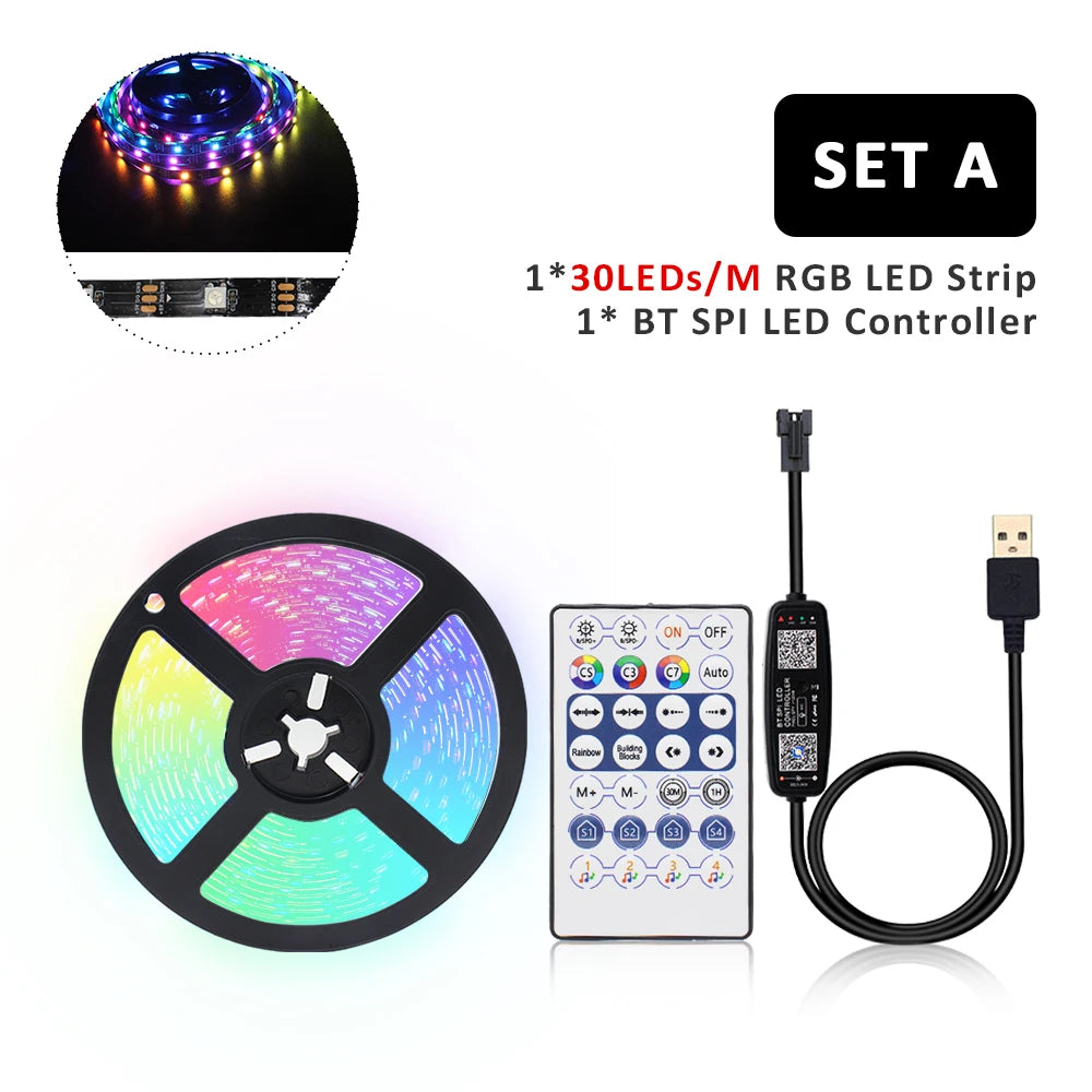5 V WS2812B Addressable RGB LED Strip with Controller