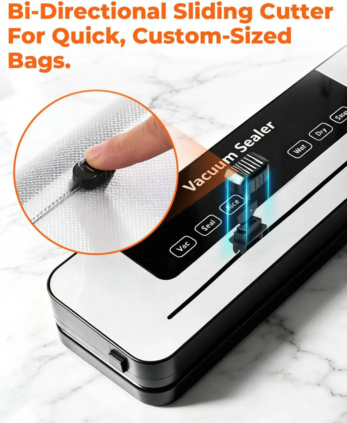 Scelleuse sous vide automatique pour aliments avec cutter intégré