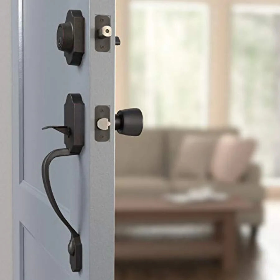 Front Door Lock Set with Tulip Knob, Single Cylinder Handleset