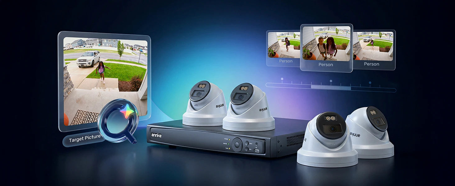 ANNKE 8MP AI PoE NVR Kit with 4 Outdoor Cameras, 8CH 4K