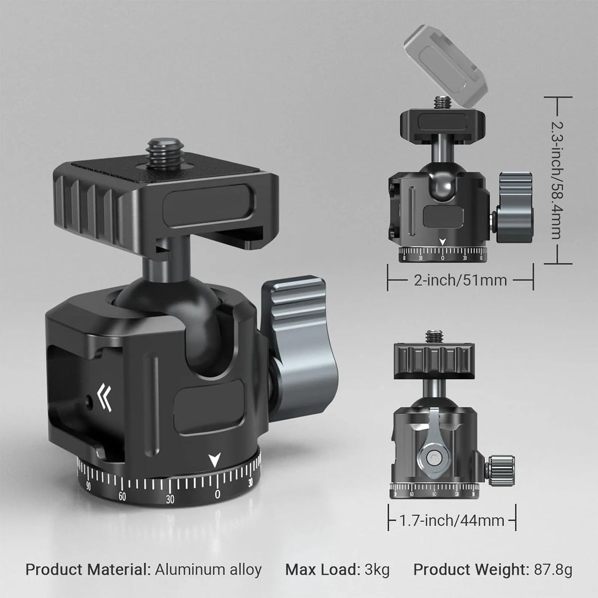 Camera and Phone Ball Head - Mount Options