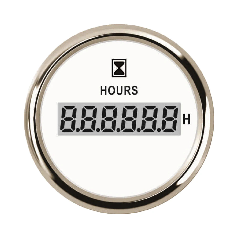 Digital timeteller på 52 mm med rød bakgrunnsbelysning, 9–32 V