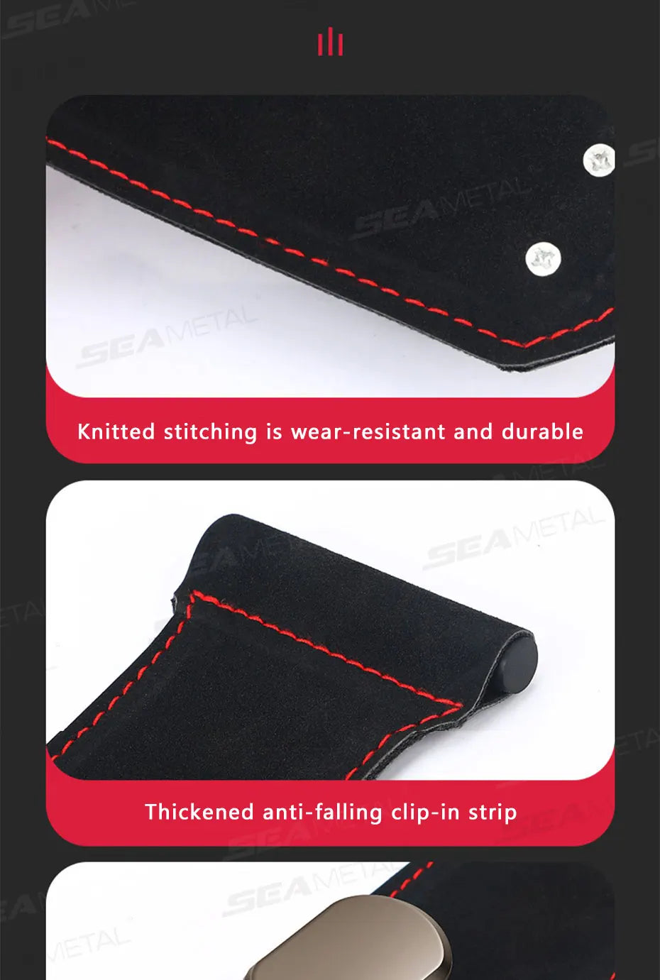SEAMETAL Car Seat Hook Hanger Co-Pilot Storage Box Hanger Metal Hook for Bag Luxury Suede 15KG Large-Bearing Car Handbag Holder