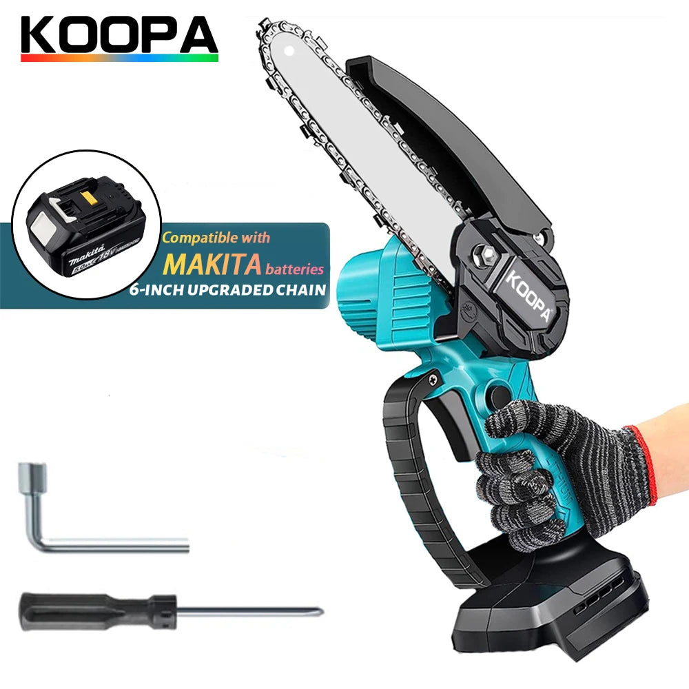 Mini Chainsaw for Makita 18v (No Battery) Woodworking with Small Handheld Electric 6-inch Logging Sawzall Mini Portable Chainsaw 
