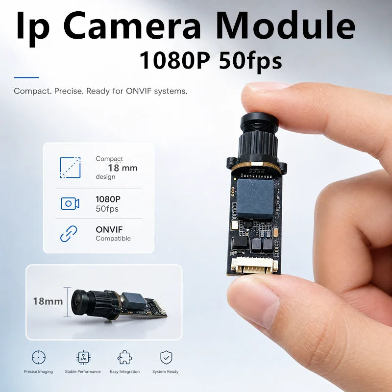 Mini IP Camera Module 2MP 50fps H.265 ONVIF CCTV Security Camera