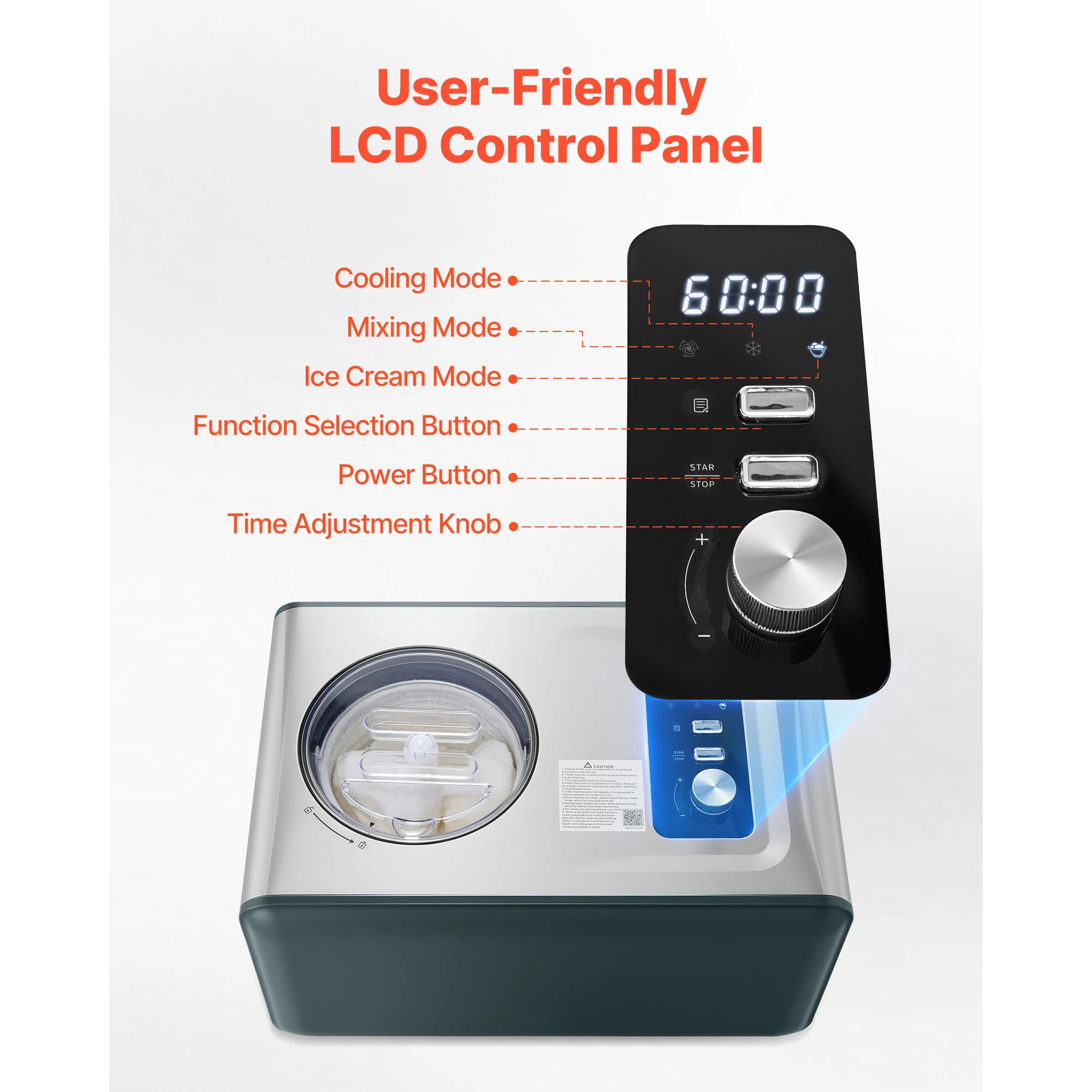 Machine à glace automatique avec compresseur 1,5 QT sans pré-congélation