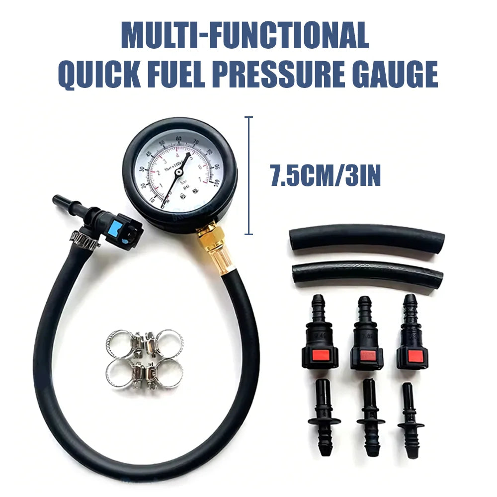 Fuel Pressure Test Kit - 0-100psi Gauge