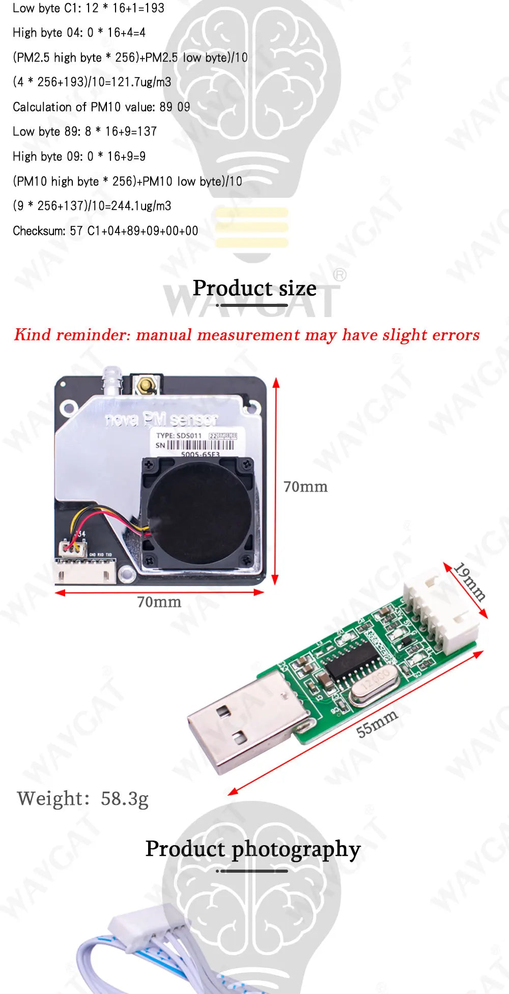 SDS011 PM2.5 Senzor prachu modul
