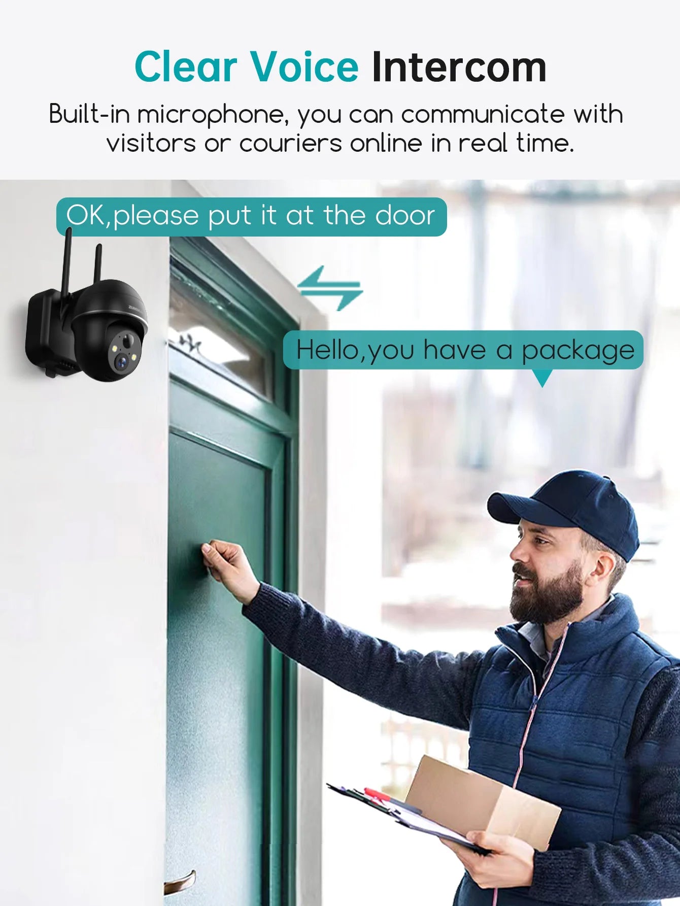 ZUMIMALL bežična sigurnosna kamera s baterijom 3MP noćni vid