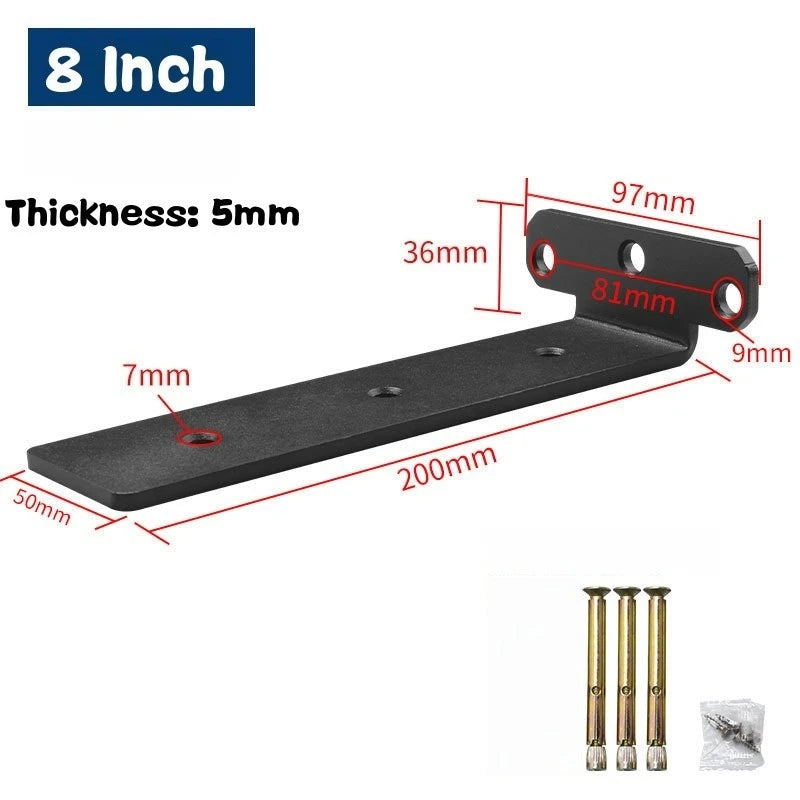 Concealed Shelf Brackets, Black, Pair