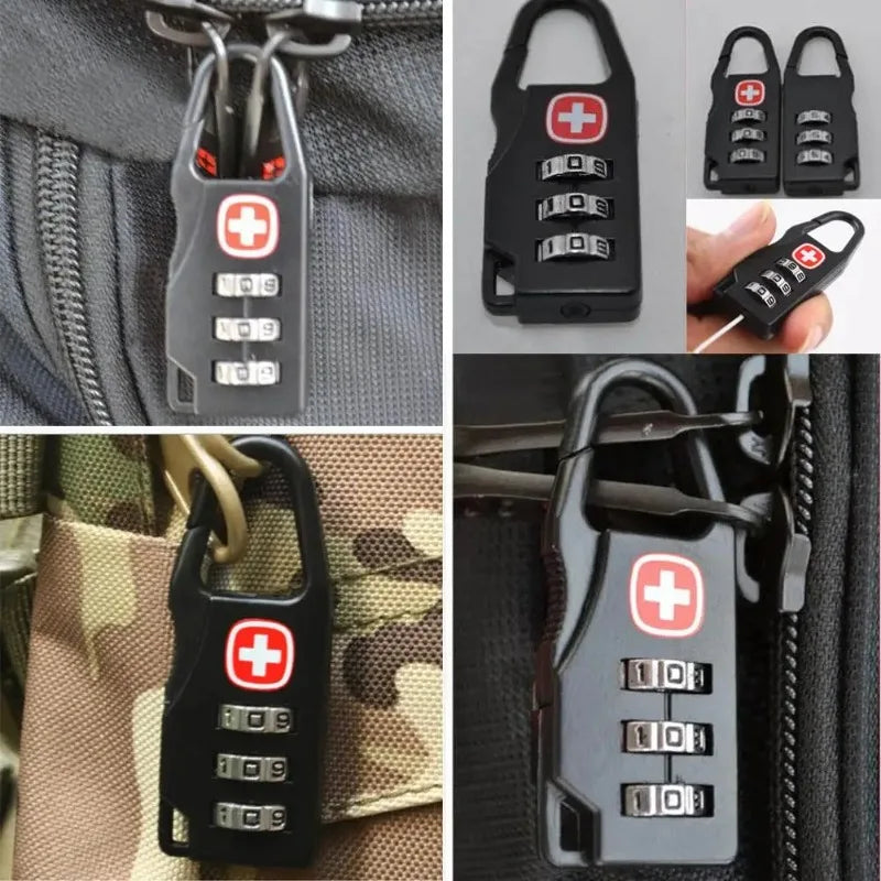 Pack de 2 mini cadeados de combinação com três dígitos