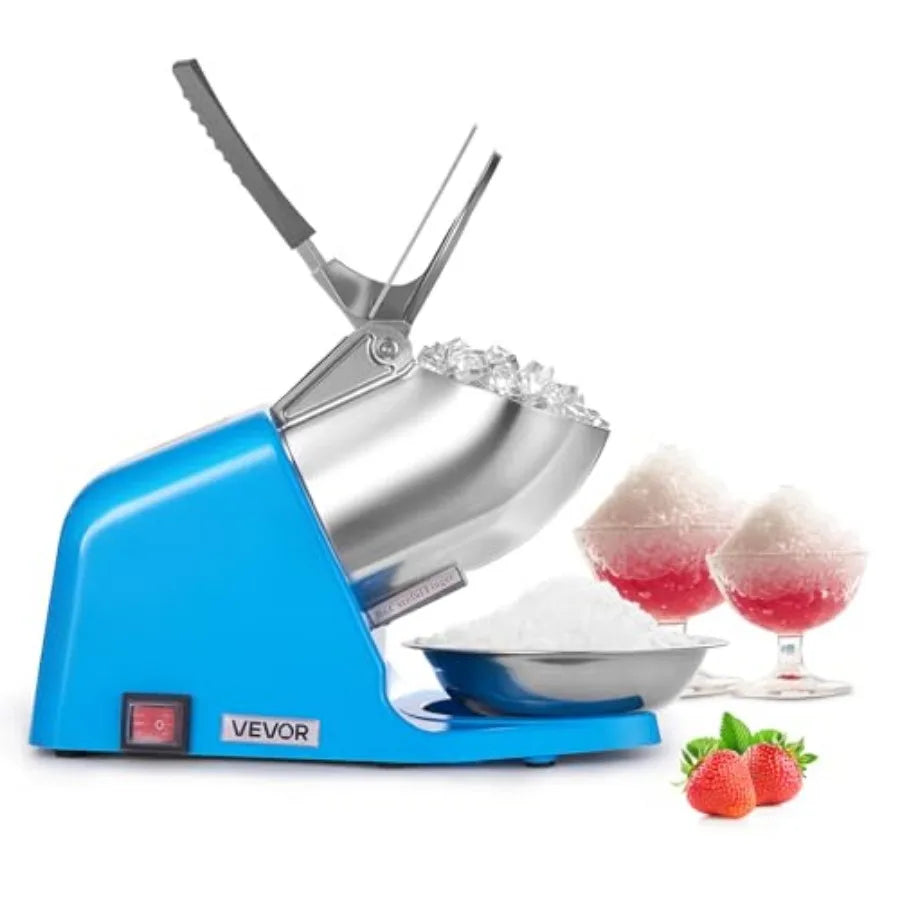 Electric Ice Crusher Machine 286 lbs/hr 4-Blade Snow Cone Maker