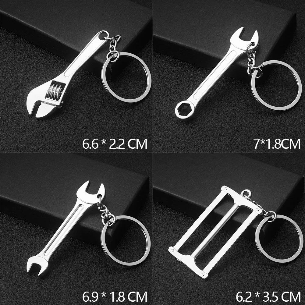 Creative Mini Metal Wrench Tools Keychain Portable Outdoor Multifunction Spanner Car Key Rings For Men Utility Gifts