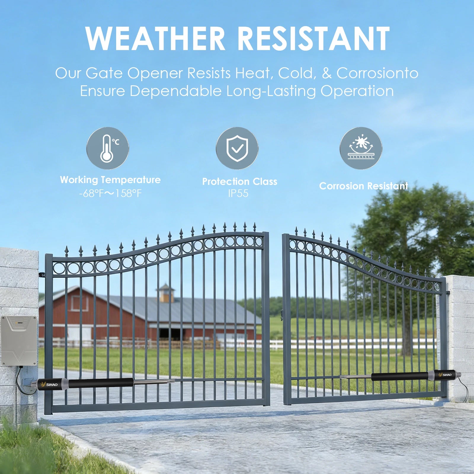 Automatic Swing Gate Opener with Remote Control 24V Motor Kit
