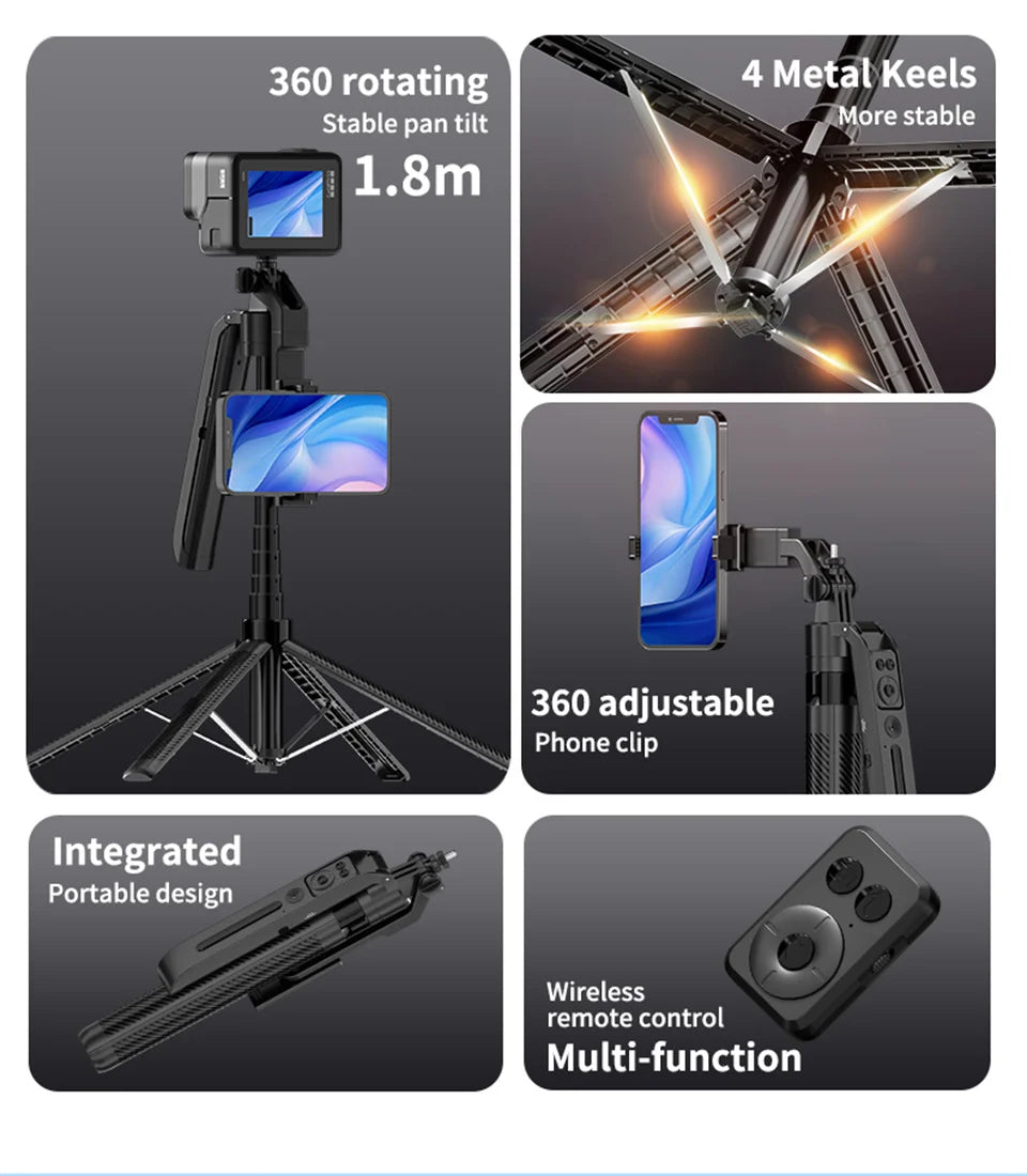 C12 Tripod Gimbal Stabilizer for Smartphone Cameras