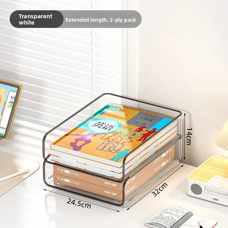 A4 Document Letter Tray Set, Stackable Desktop Organizer
