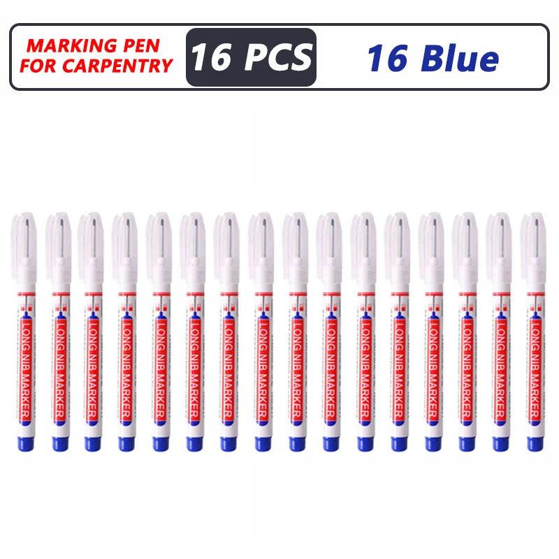 8Pcs/Set 20mm Deep Hole Long Nib Head Markers For Metal Perforating Pen Waterproof Bathroom Woodworking Decoration Multi-Purpose 