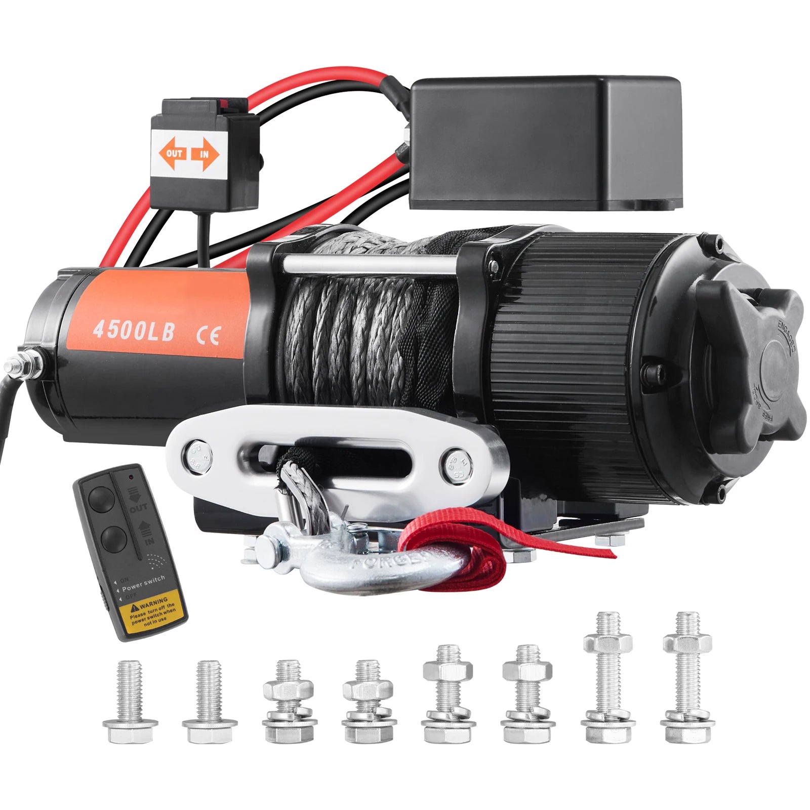 Verricello Elettrico da 4500 lb con Telecomando Wireless per ATV UTV Camion