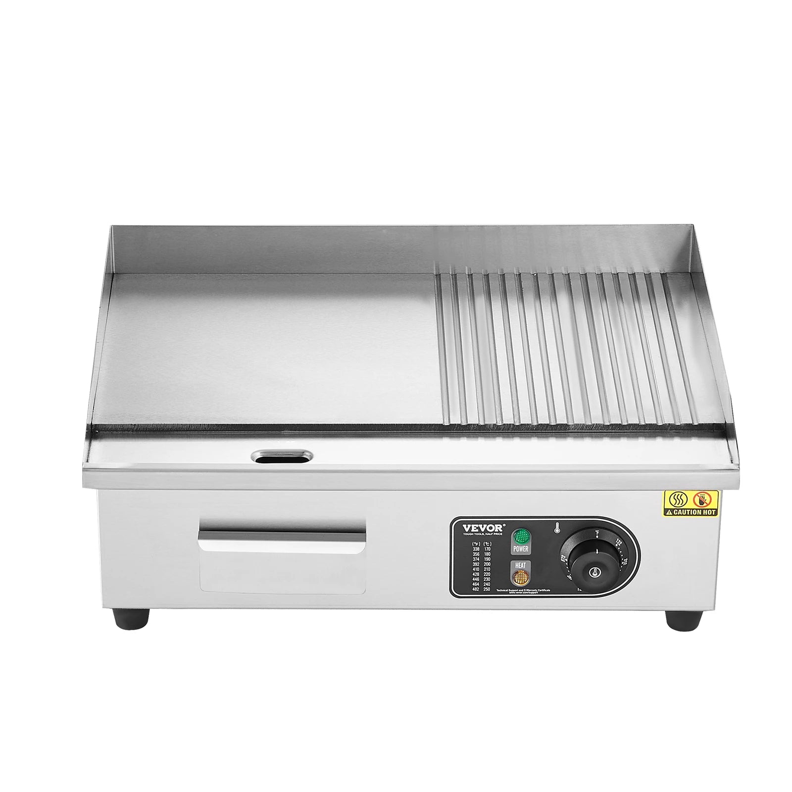 Commercial Electric Griddle 122–572°F Flat Top Countertop Grill