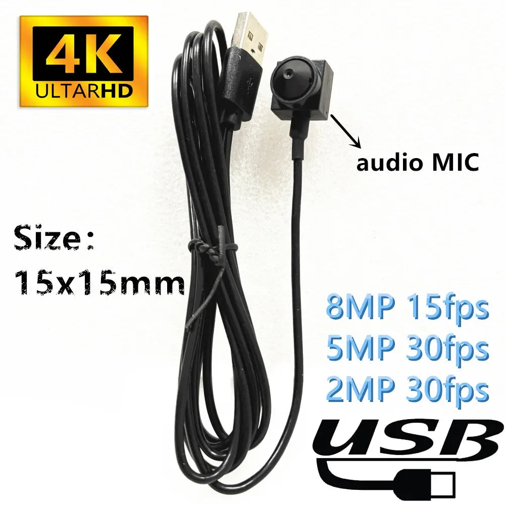 4K 8MP 5MP Mini Usb Camera OEM Customized OTG Type-c Size UVC OTG OV2710 IMX179 Senor 1080P 2.1MM Lens Fisheye Mini Camera Usb
