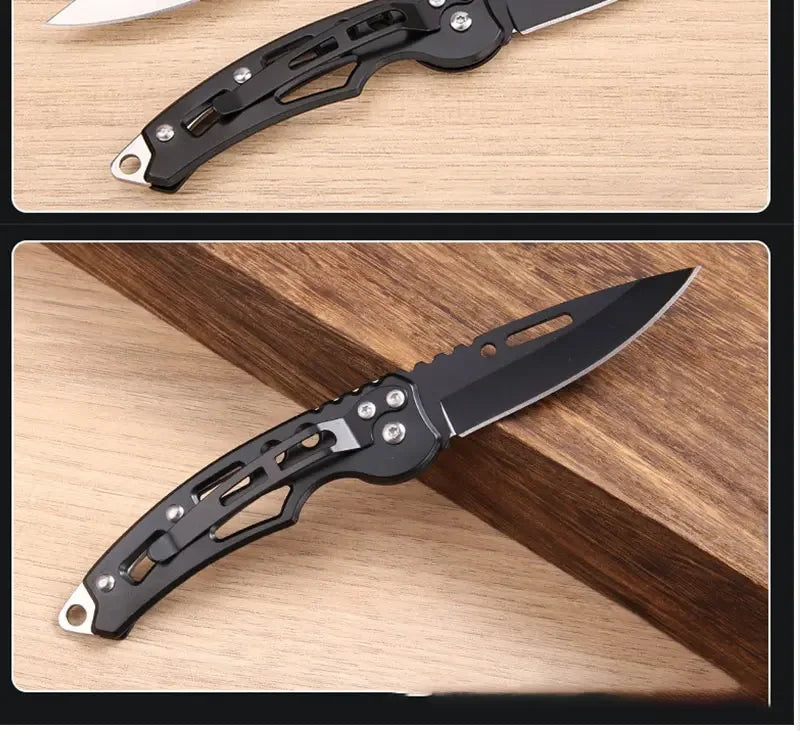 Stainless Steel Keychain Folding Knife Outdoor Carrying Knife Mirror Sharp Pocket Knife Fruit Knife Folding Knife Outdoor Tool 