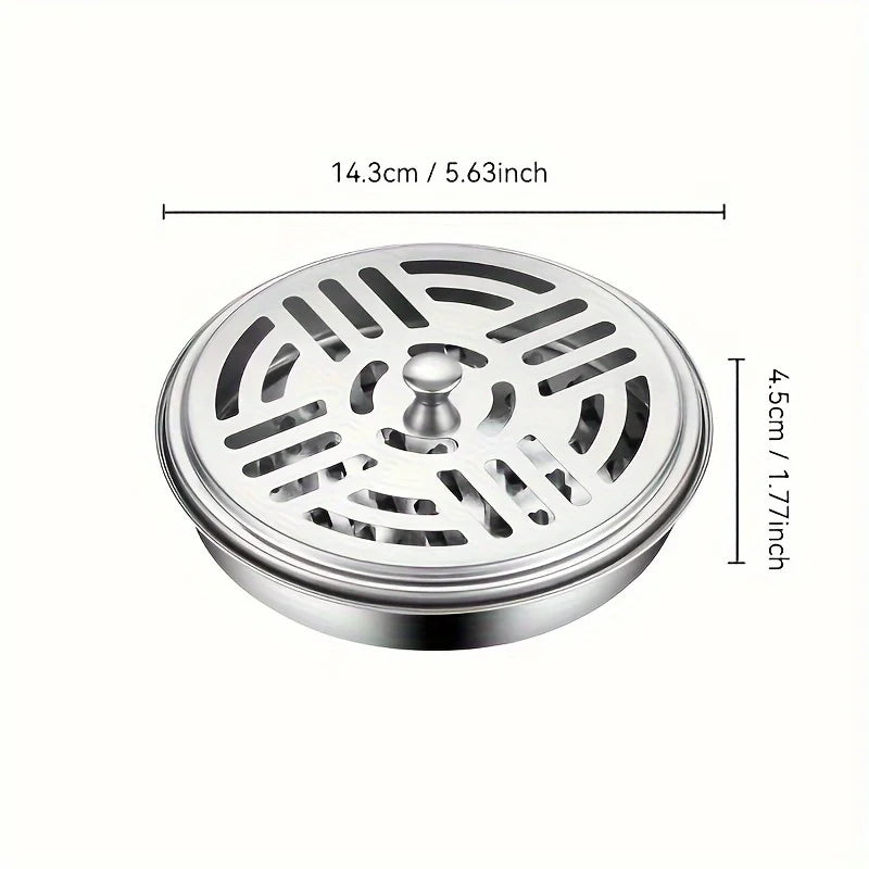 Stainless Steel Mosquito Repellent Coil Holder - With Lid, Suitable For Home And Outdoor Use, Easy To Use, And Windproof 