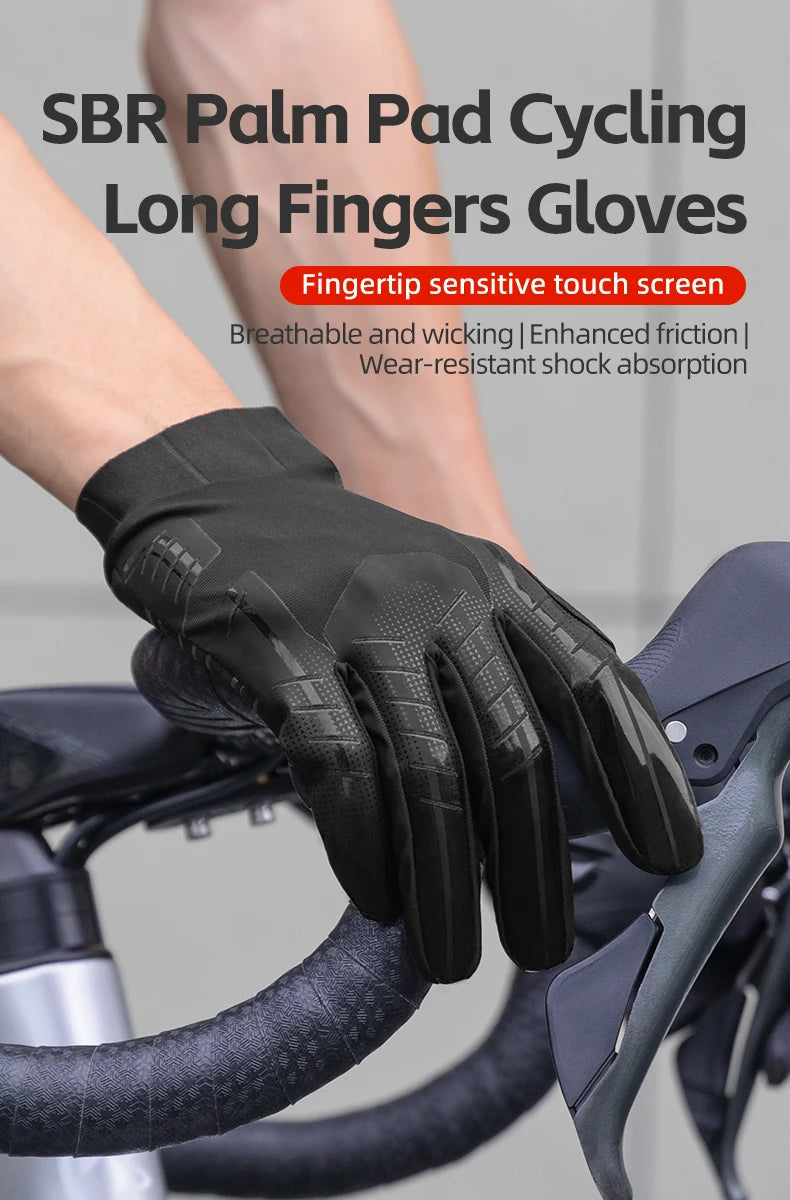 Winter Cycling Gloves Touchscreen Full Finger Windproof MTB Gloves