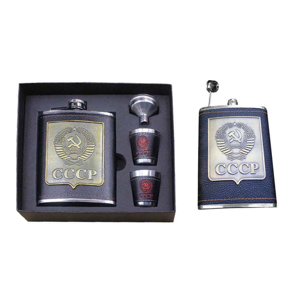8oz Stainless Steel  Hip Flasks  Wine Bottle Funnel Cups Kit