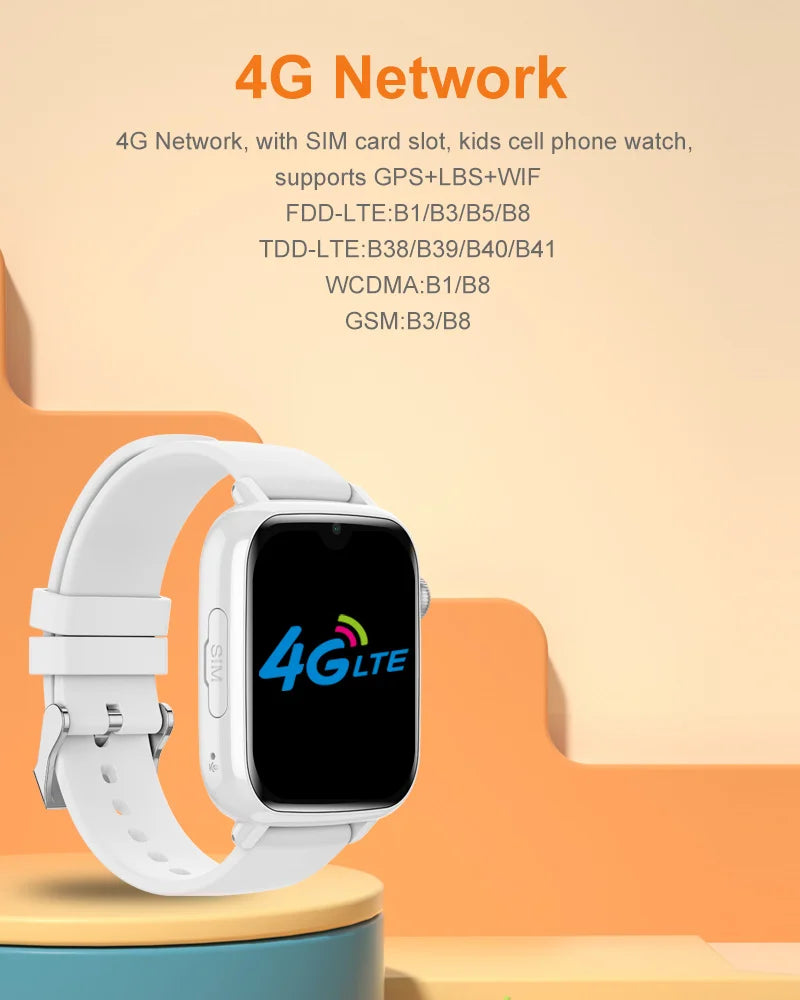 4G Kids GPS Smart Watch with Video Call, SOS, Camera, WiFi and App Download