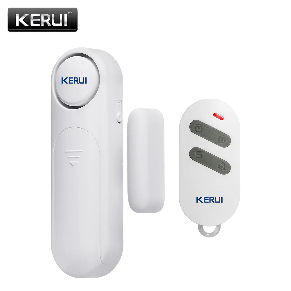 KERUI Capteur de porte/fenêtre sans fil alarme 120 dB, télécommande 300 ft, système d'alarme anti‑vol, sécurité domestique