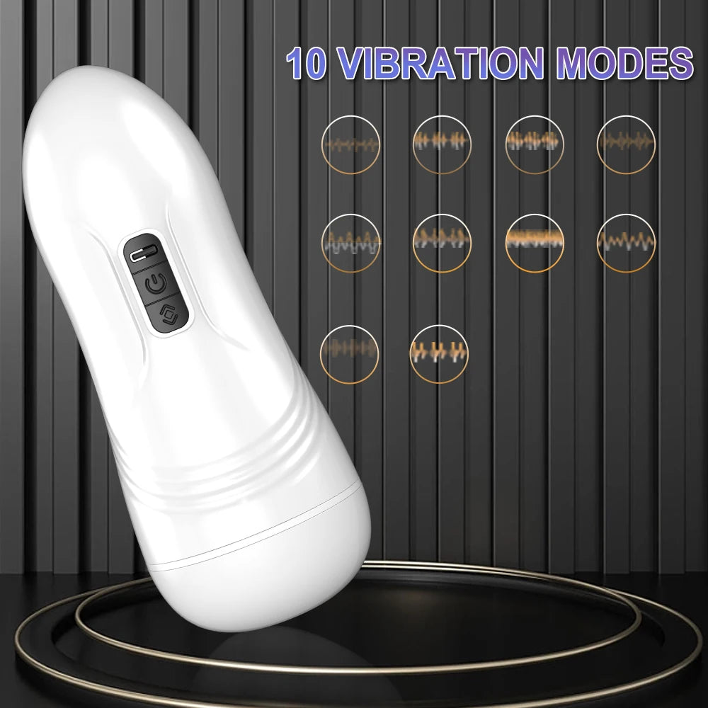 Automatic Male Masturbator Blowjob Vibration Machine Real Vagina Pocket Pussy Penis Oral Masturbation Cup Adult Sex Toy for Man